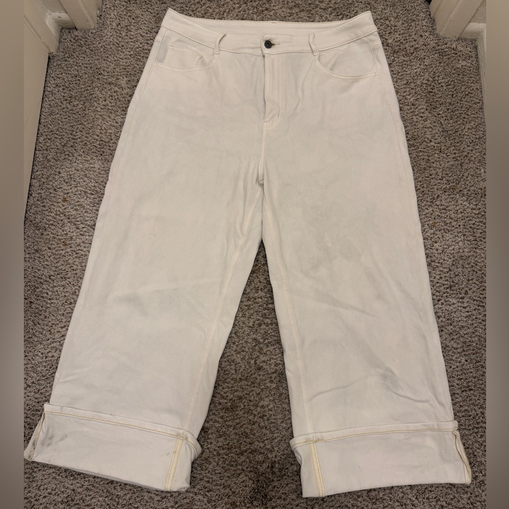 HALARA White Wide-Leg Pants